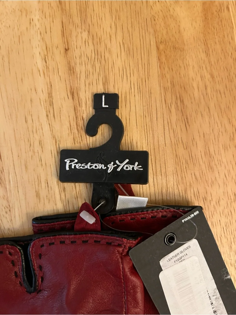 NWT- Preston & York women's red genuine leather gloves